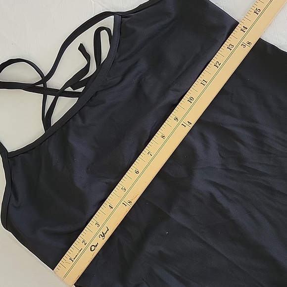 Athleta szS Strappy Tie Back Swim Activewear Black Dress BinH - Picture 6 of 7